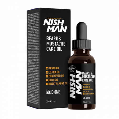 Nishman Beard & Mustache Care Oil Barzdos ir ūsų priežiūros aliejus, 30ml