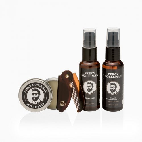 Percy Nobleman Beard Grooming Kit Barzdos priežiūros rinkinys, Rinkinys