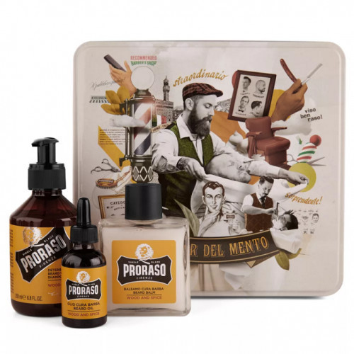 Proraso Vintage Beard Care Kit Vintažinis barzdos rinkinys, Wood & Spice