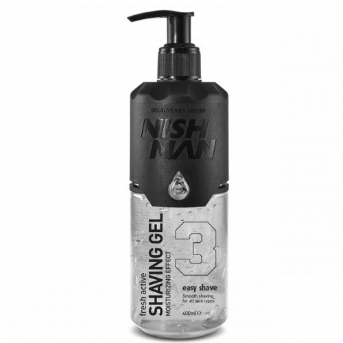 Nishman Clear Shaving Gel Bespalvis skutimosi gelis, 400ml