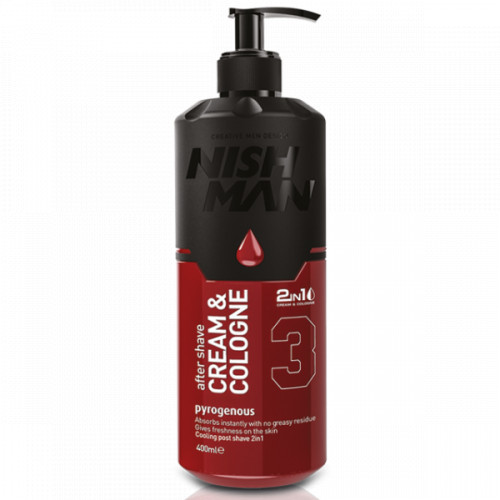 Nishman After Shave Cream & Cologne Pyrogenous 3 Kremas-odekolonas po skutimosi, 400ml