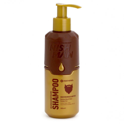 Nishman Beard & Mustache Shampoo Barzdos ir ūsų priežiūros šampūnas, 200ml