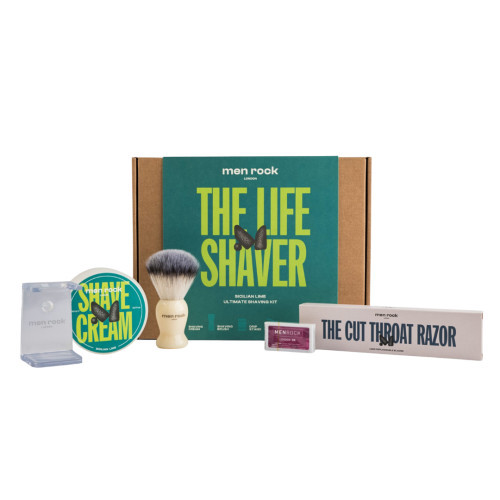 Men Rock The Life Shaver Sicilian Lime Ultimate Shaving Kit Skutimosi rinkinys su vienašmeniu skustuvu, 1vnt.