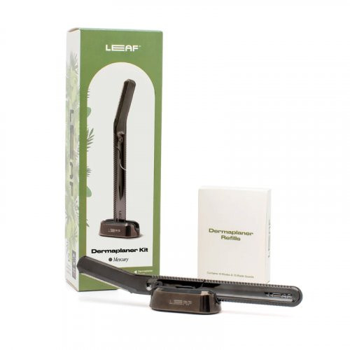 Leaf Shave Dermaplaner Kit Skustuvo rinkinys veido ir antakių priežiūrai, Mercury