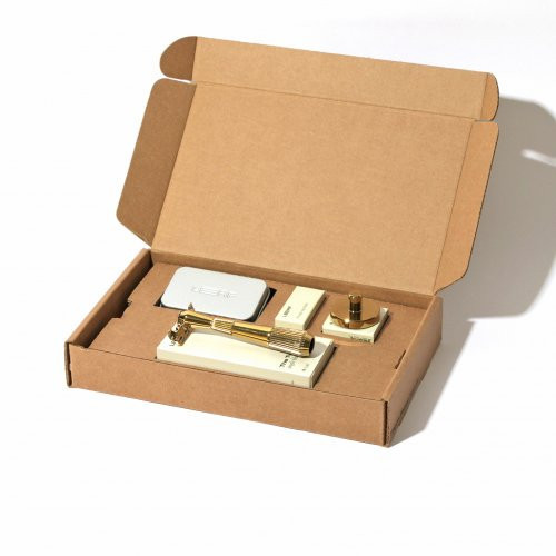 Leaf Shave Thorn Single Edge Kit Rinkinys su vienašmeniu skustuvu, Gold