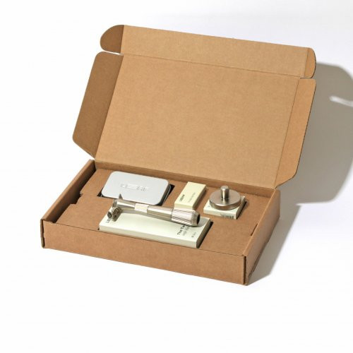 Leaf Shave Thorn Single Edge Kit Rinkinys su vienašmeniu skustuvu, Silver