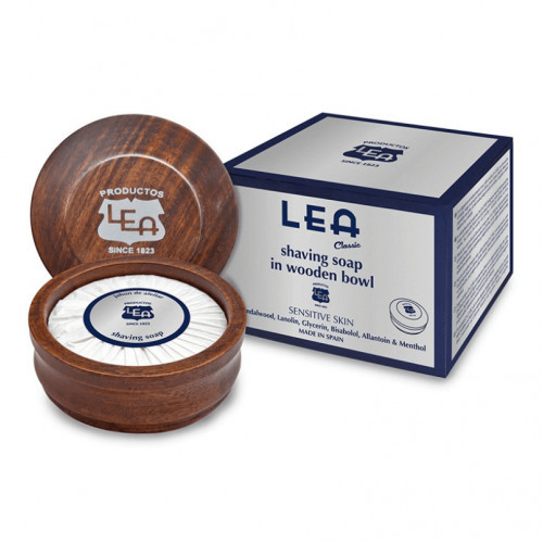 LEA Shaving Soap In Wooden Bowl Prabangus skutimosi muilas medžio indelyje, 100g