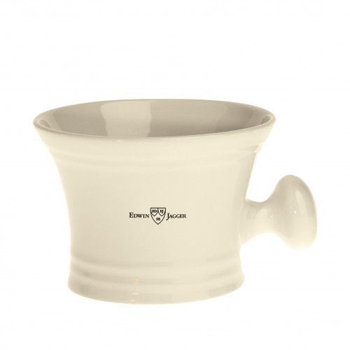 Edwin Jagger Porcelain Shaving Bowl with Handle Porcelianinis skutimosi dubenėlis su rankenėle, Ivory