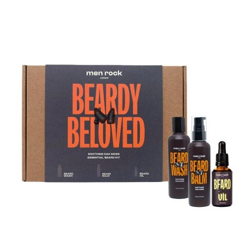Men Rock Beardy Beloved Soothing Oak Moss Beard Kit Barzdos priežiūros rinkinys, 1vnt.