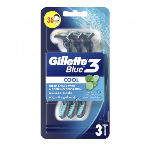 Gillette BLUE 3 Cool Razors Vienkartiniai skustuvai, 3 vnt.