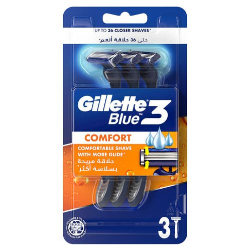 Gillette Blue3 Comfort Razor Vienkartiniai skustuvai, 3vnt