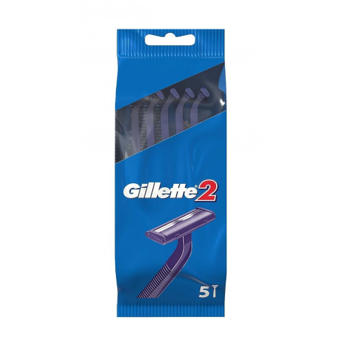 Gillette 2 Disposable Razors Vienkartiniai skustukai, 5 vnt.