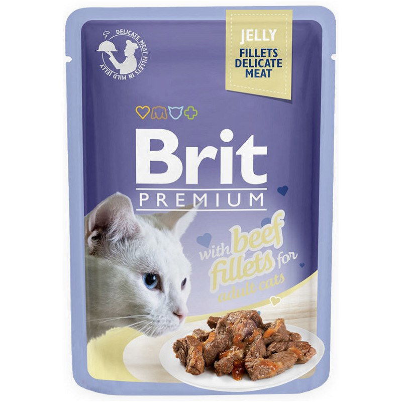 Brit Premium Delicate Beef in Jelly konservai katėms jautienos filė drebučiuose