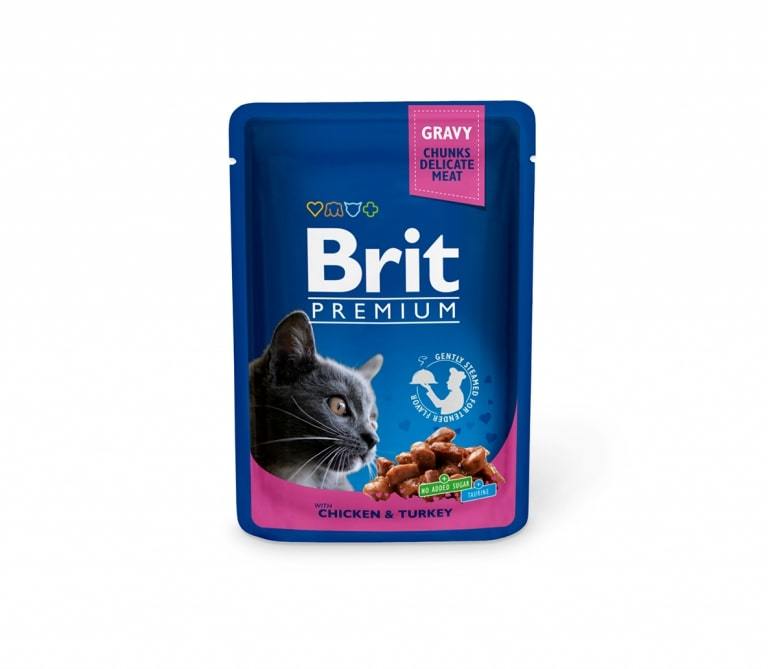 Brit Premium Chicken & Turkey konservai katėms su vištiena ir kalakutiena, 100g