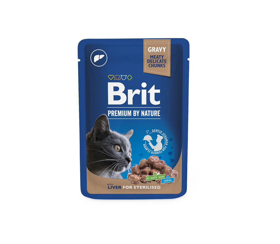 Brit Premium konservai katėms Liver for Sterilised, su kepenėlėmis 100g