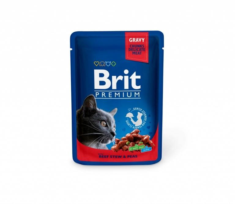 Brit premium Beef Stew & Peas konservai katėms su jautiena ir žirneliais, 100g