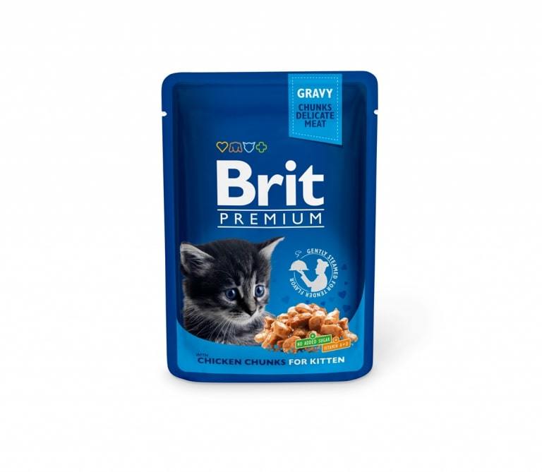 Brit Premium Chicken Chunks Kitten konservai kačiukams, 100g