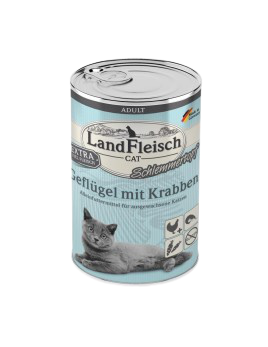 Dr. A LandFleisch konservai katėms su paukštiena ir krabais 400 g