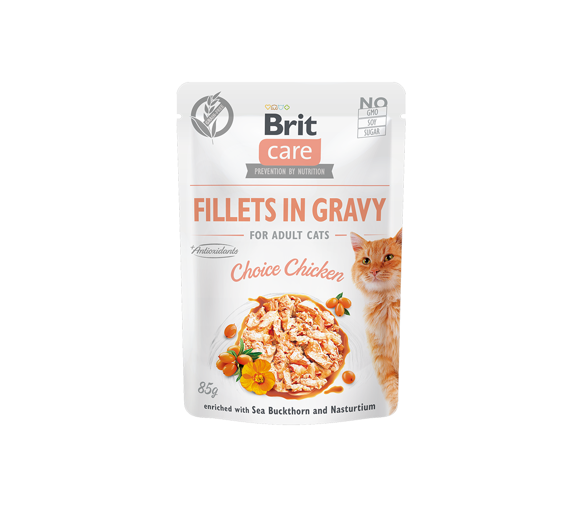 Brit Care Cat konservai katėms maiš. Fillets in Gravy Choice Chicken 85g. * 24vnt.