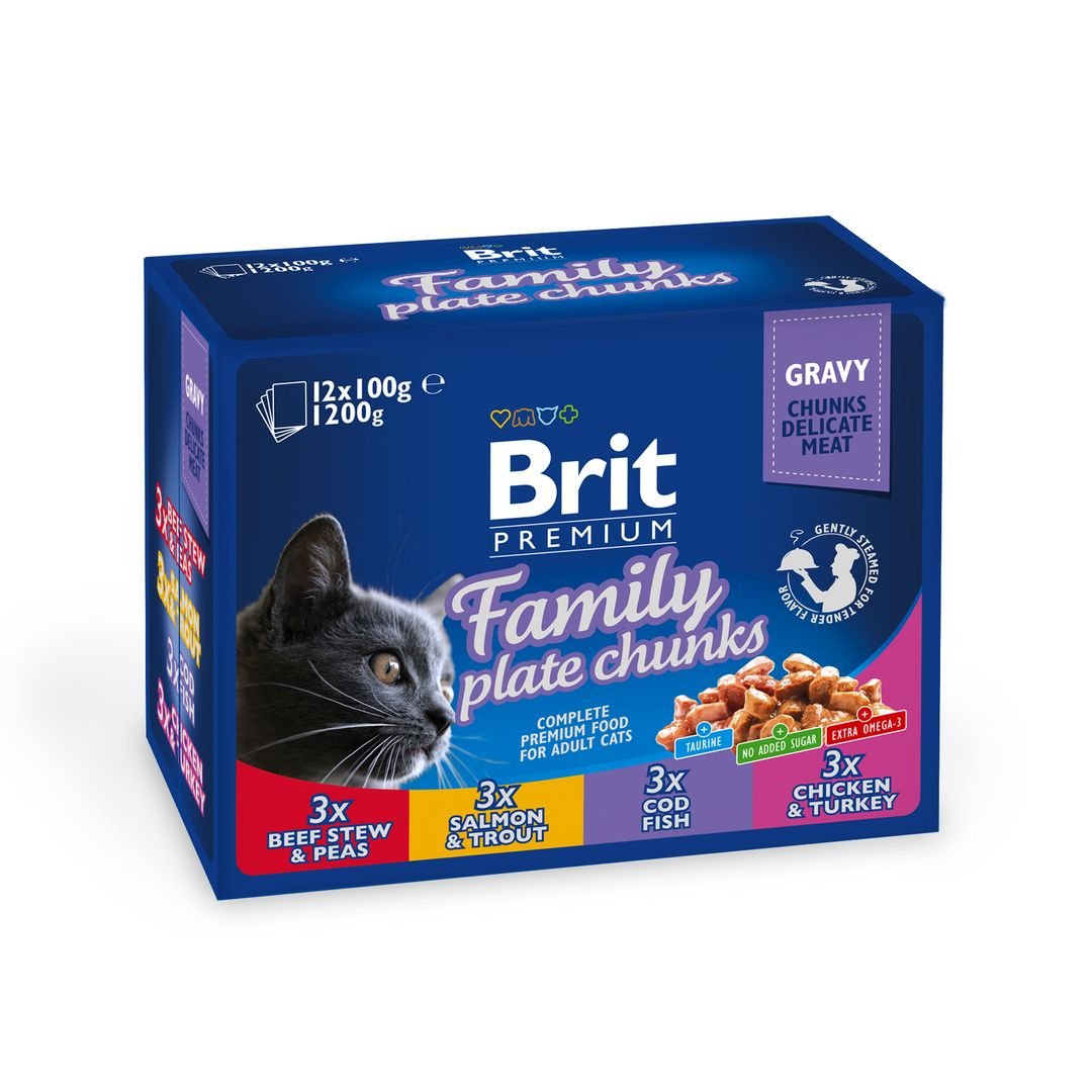 Brit Premium konservai katėms maiš. Family Plate 1200g. (100g. * 12vnt.)