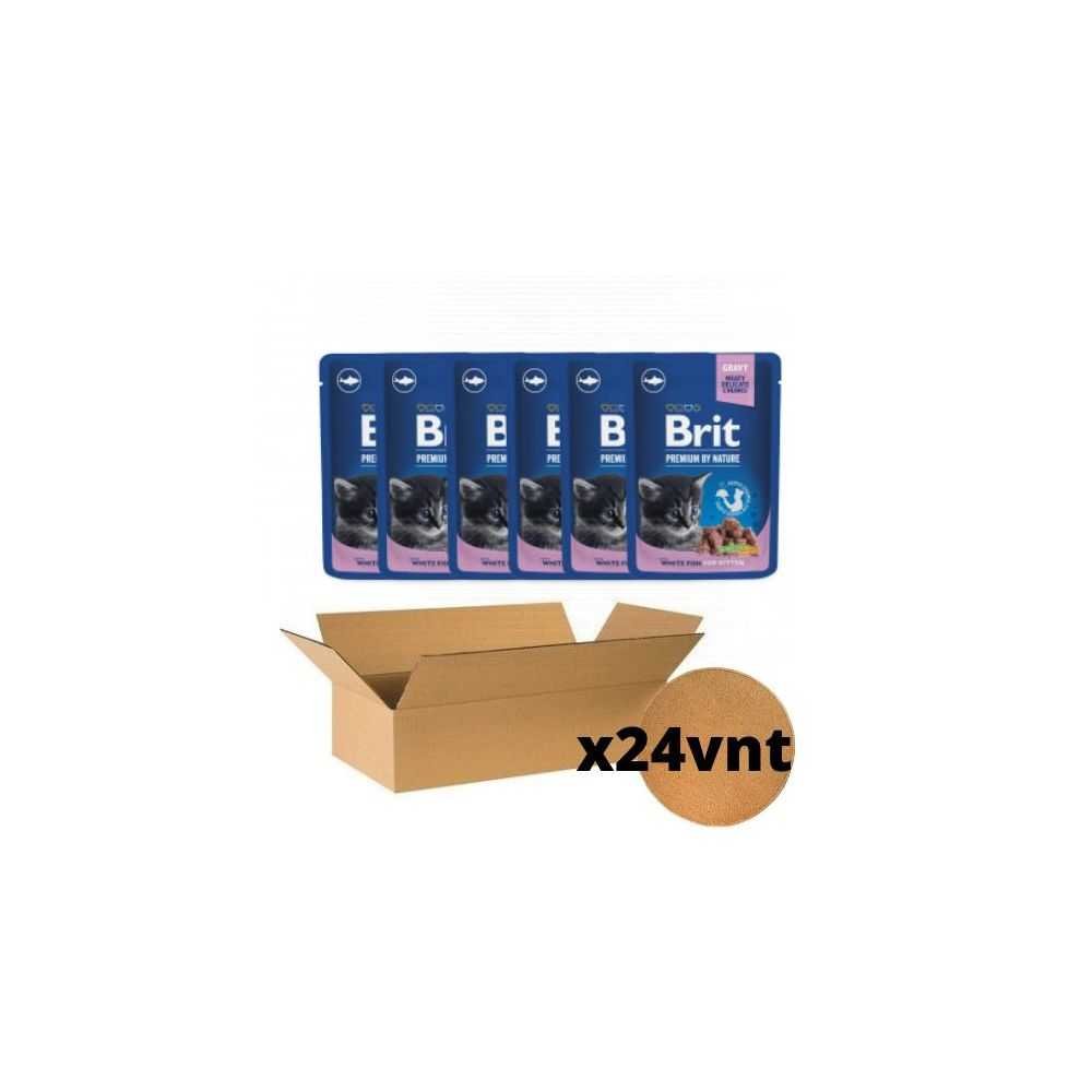 Brit Premium konservai katėms maiš. White Fish Kitten 100g. * 24vnt.