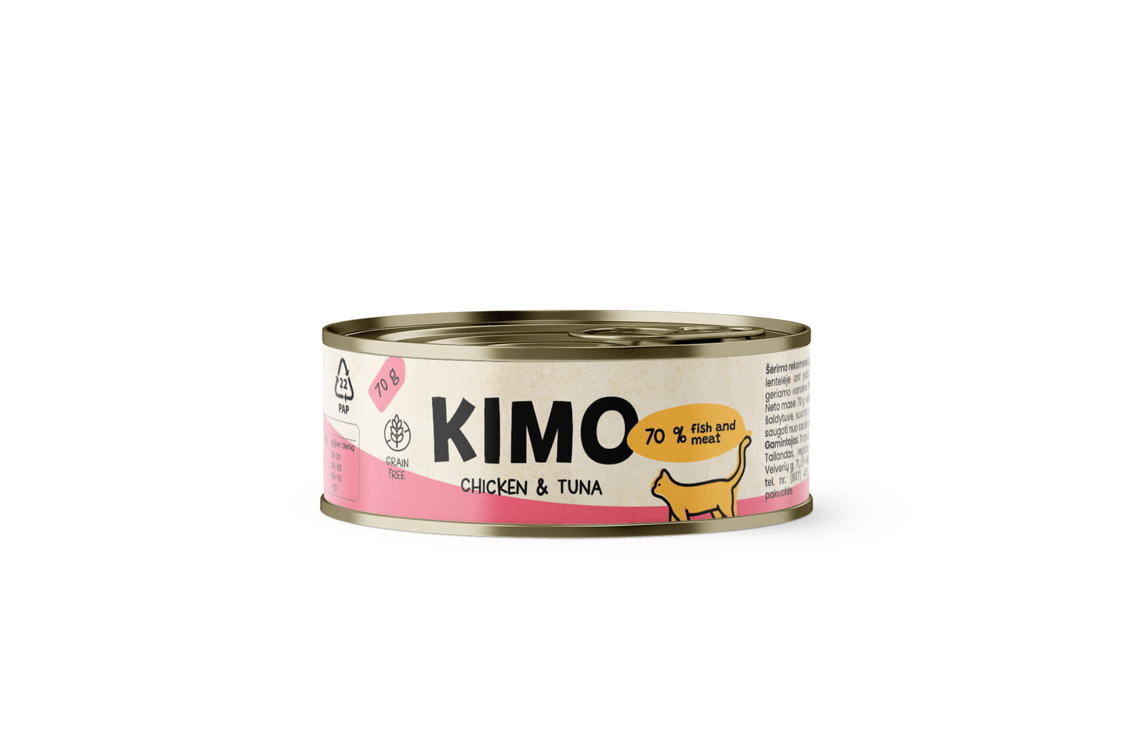 Kimo Chicken&Tuna konservai katėms su vištiena ir tunu (70g. * 24vnt.)
