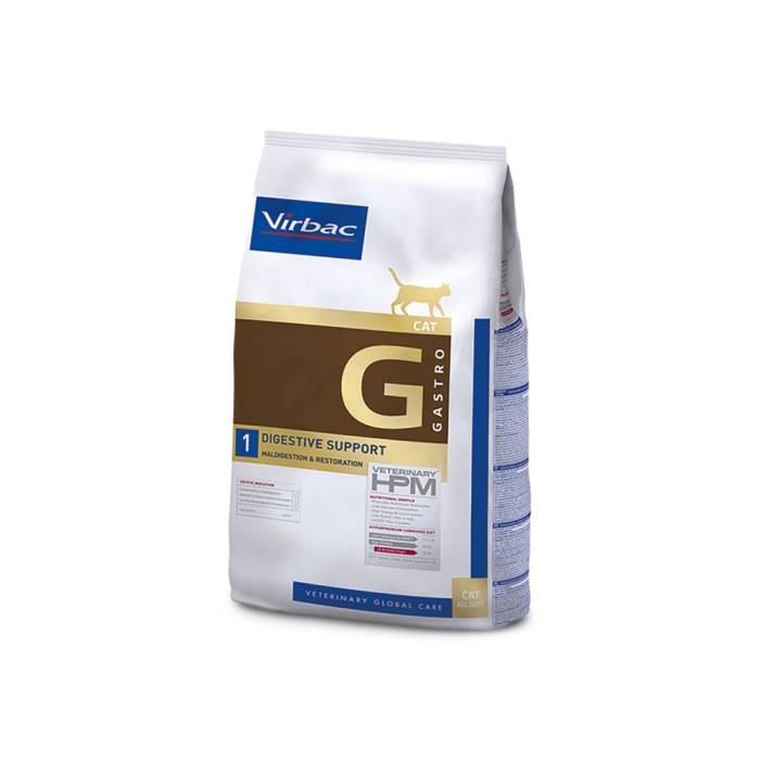 Virbac Veterinary HPM 1 Digestive Support Cat sausas maistas katėms, virškinimo sutrikimams atstatyti, 1,5 kg