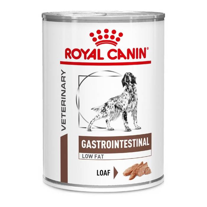 Royal Canin Veterinary Gastrointestinal Low Fat drėgnas maistas virškinimo problemų turintiems šunims, 410 g