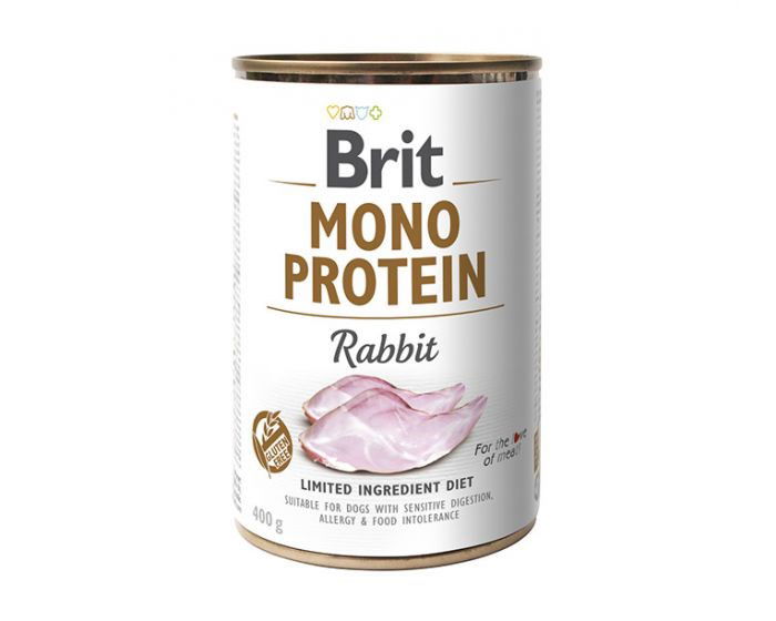 Brit Care Mono Protein Rabbit vieno baltymo konservai šunims su triušiena 400g
