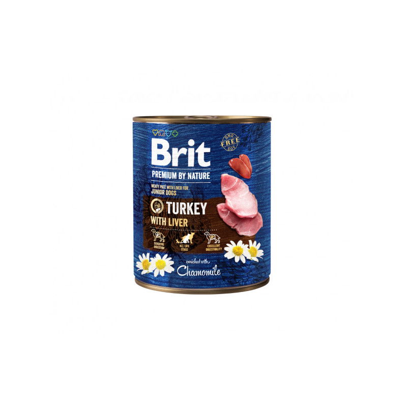 Brit Premium by Nature Turkey with Liver konservai šunims su kalakutiena ir kepenimis - Produkto Svoris 400g