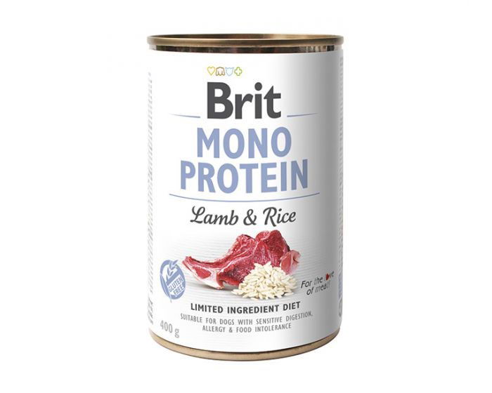 Brit Care Mono Protein Lamb Rice vieno baltymo konservai šunims 400g