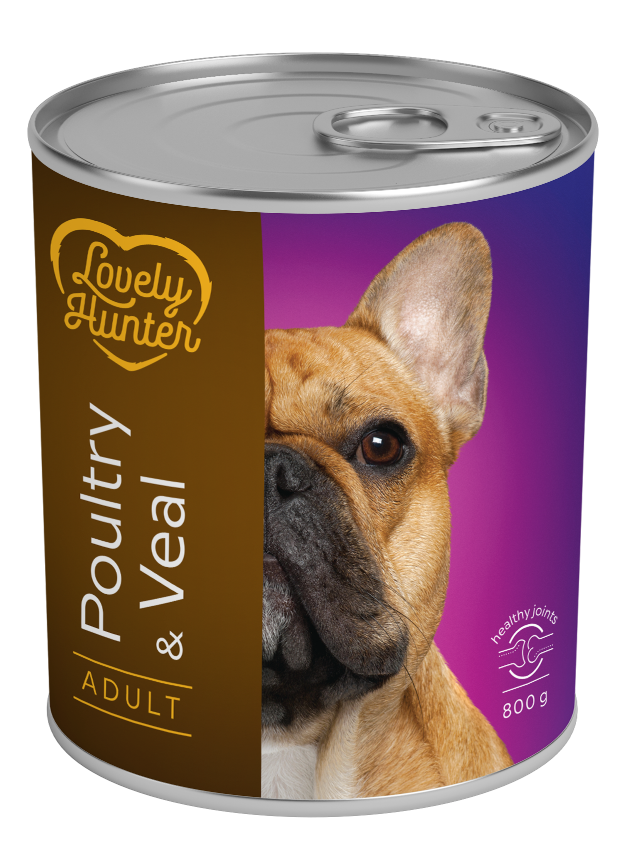 LOVELY HUNTER ADULT POULTRY AND VEAL KONSERVUOTAS PAŠARAS ŠUNIMS 800g