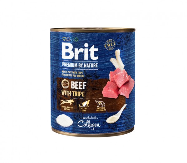 Brit Premium by Nature konservai šunims Beef with Tripes 800g. 800g. x 6