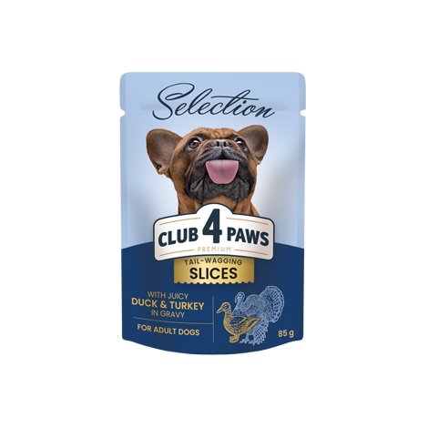 CLUB 4 PAWS PREMIUM PLUS "GABALIUKAI SU ANTIENA IR KALAKUTIENA PADAŽE". VISAVERTIS KONSERVUOTAS PAŠARAS SUAUGUSIEMS MAŽŲ VEISLIŲ ŠUNIMS 0,85g* 24vnt.