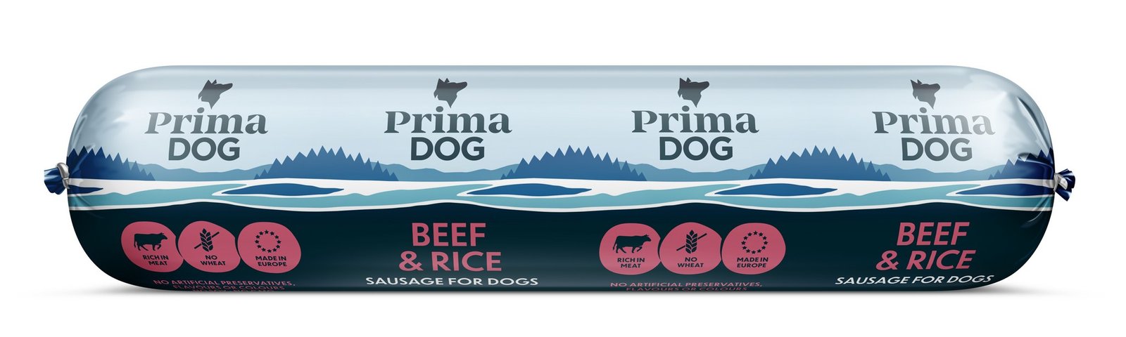 PRIMADOG Jautienos-ryžių dešra 800g.