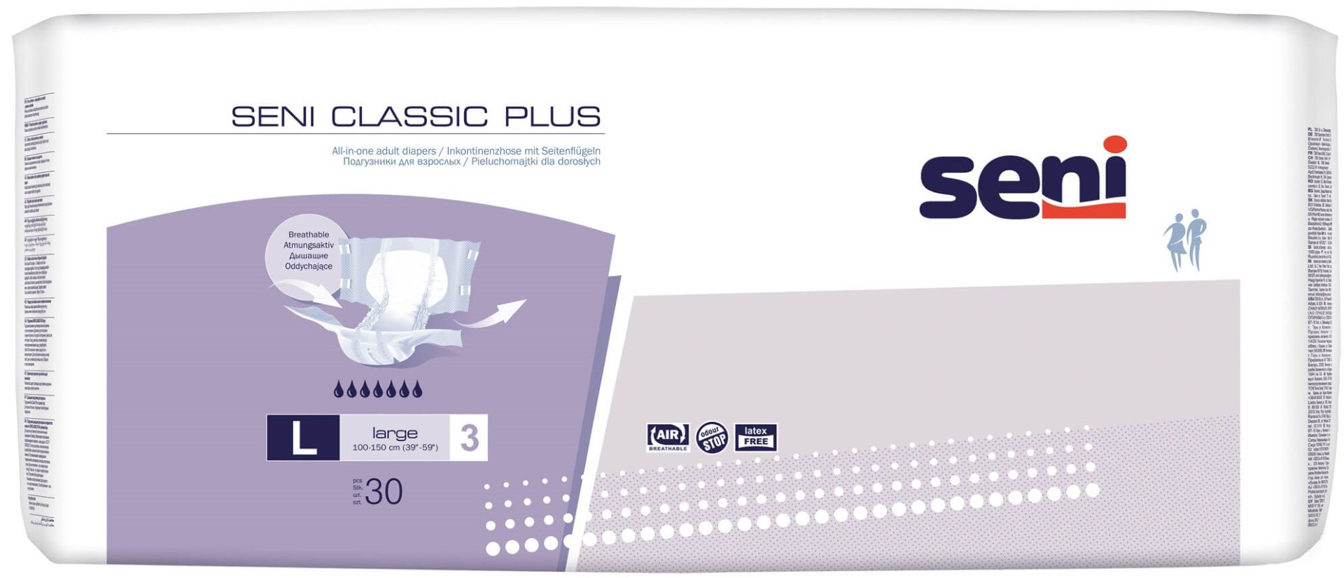 SENI Classic Plus Large orui laidžios anatominės sauskelnės, 30vnt.