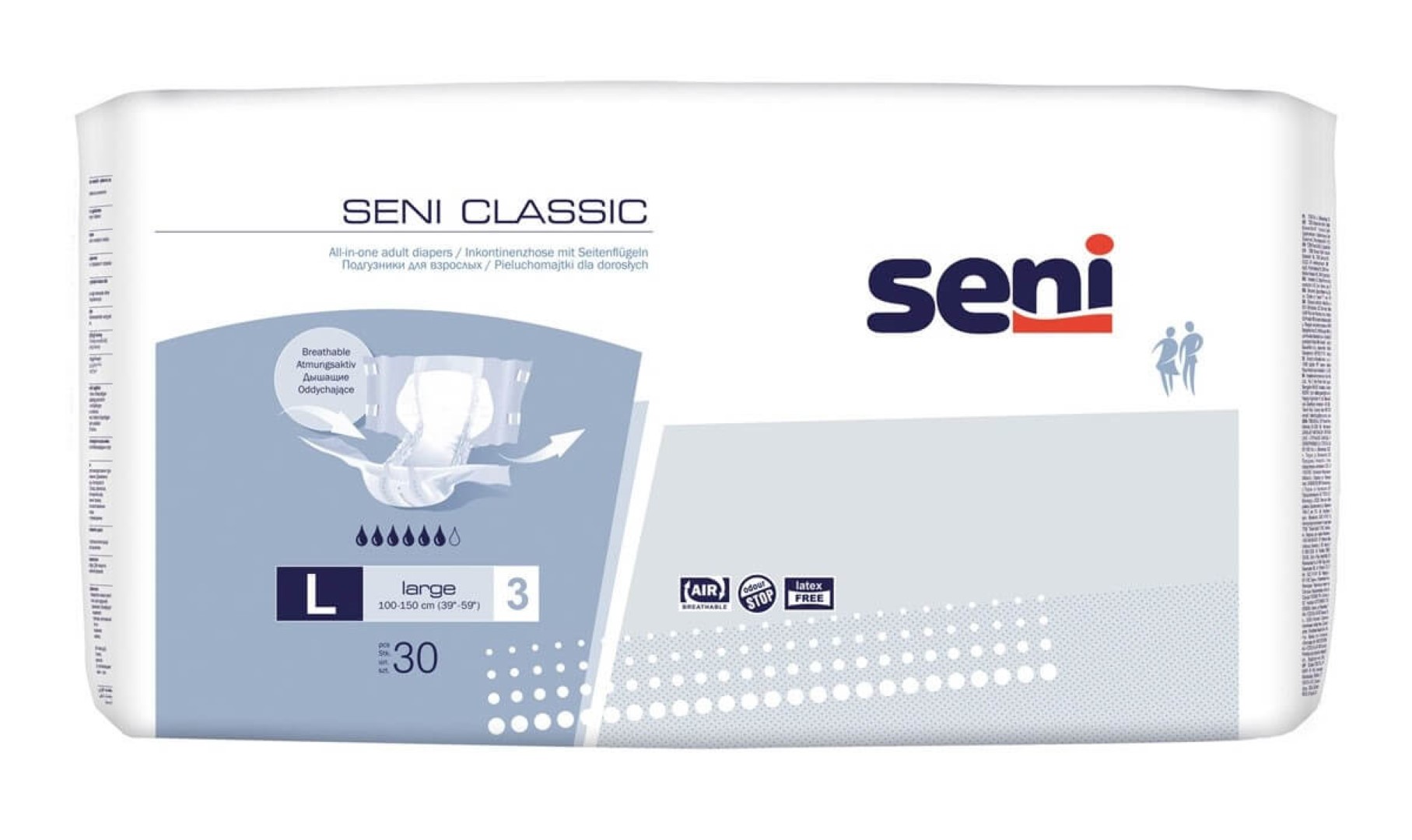 SENI Classic Large orui laidžios anatominės sauskelnės, 30vnt.