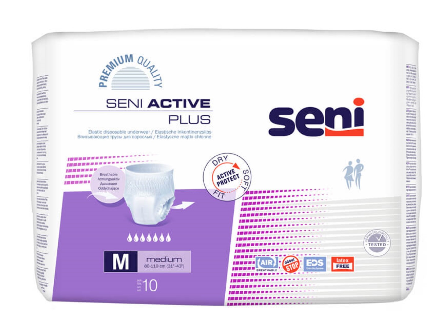 SENI Active Plus Medium sauskelnės - kelnaitės, 10vnt.