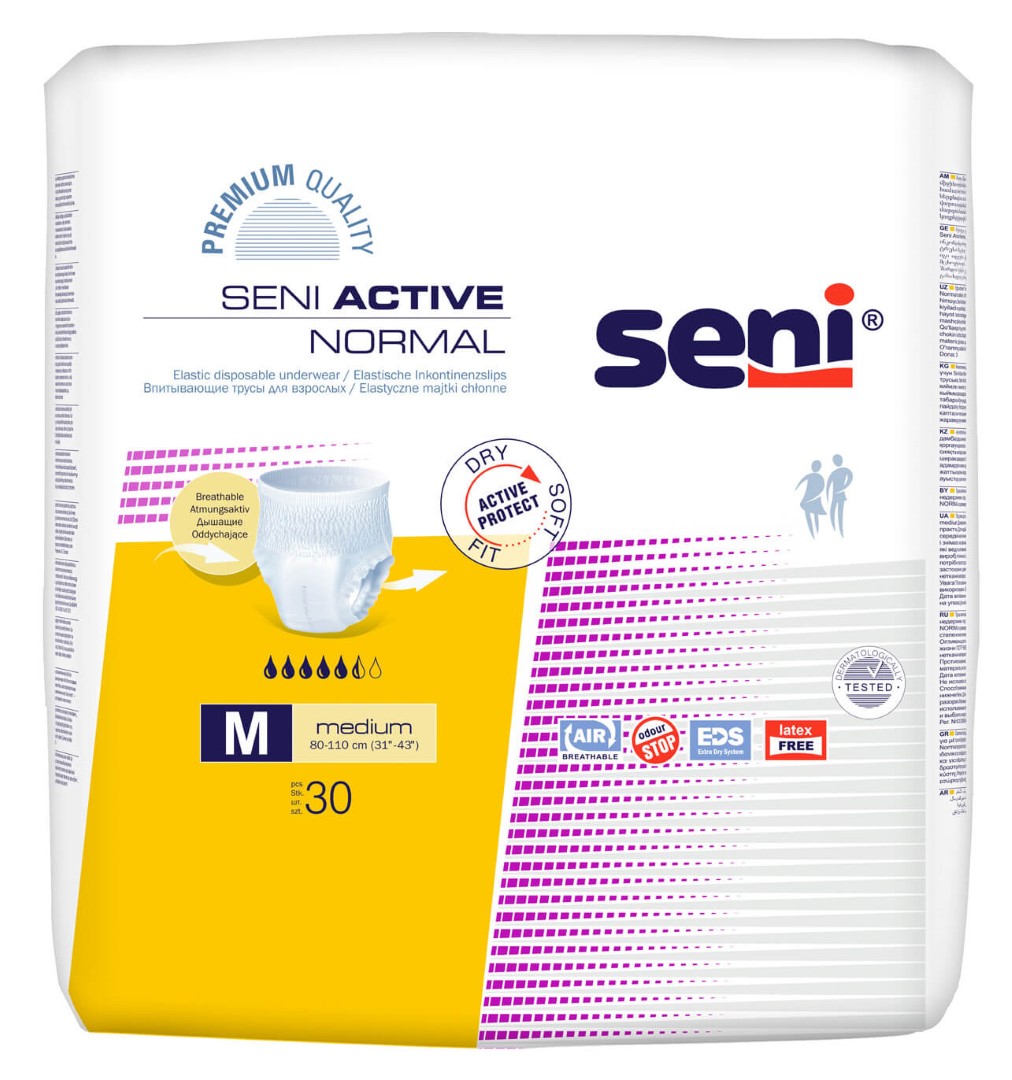 SENI Active Normal Medium sauskelnės - kelnaitės, 30vnt.