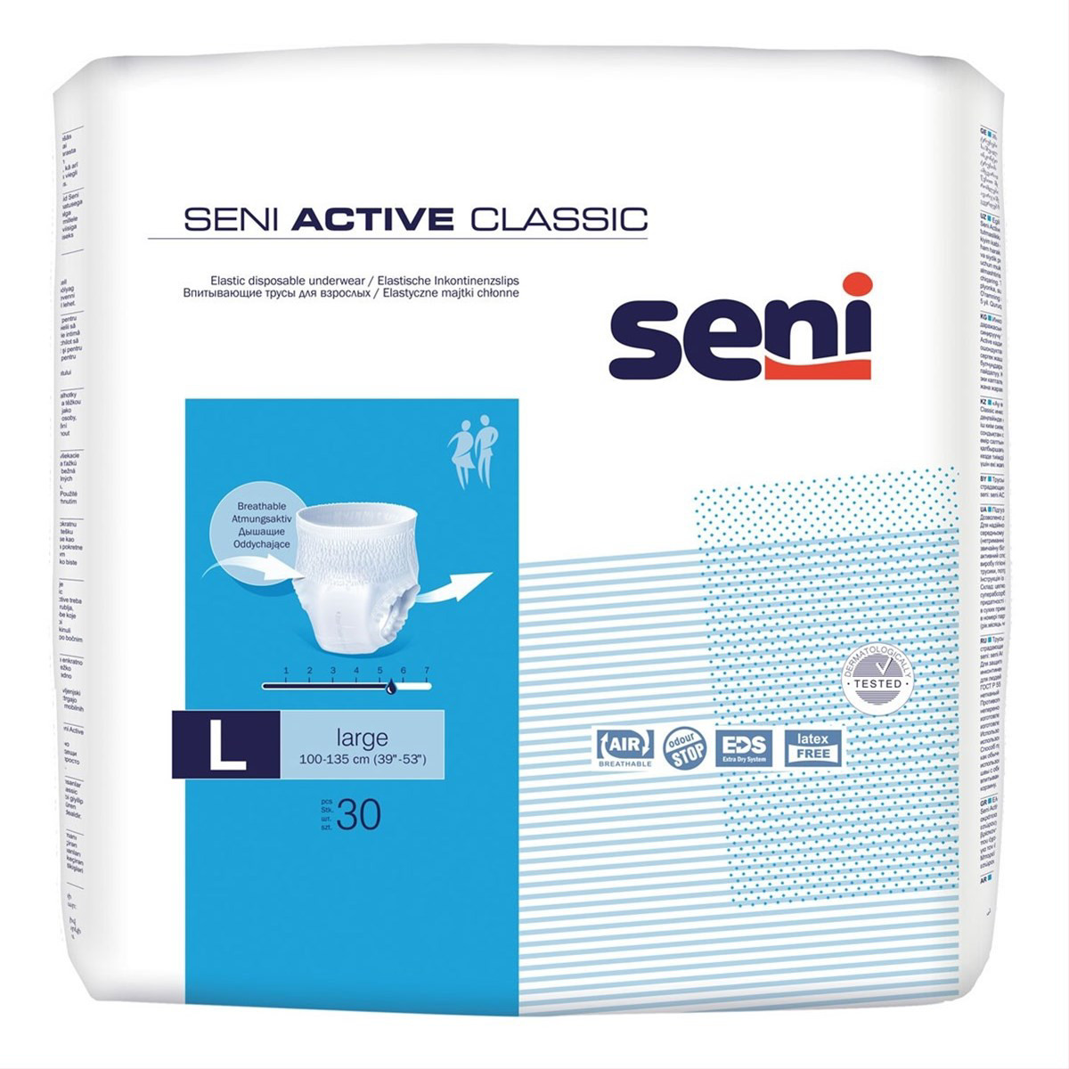 SENI ACTIVE CLASSIC LARGE, sauskelnės kelnaitės, 30 vnt.