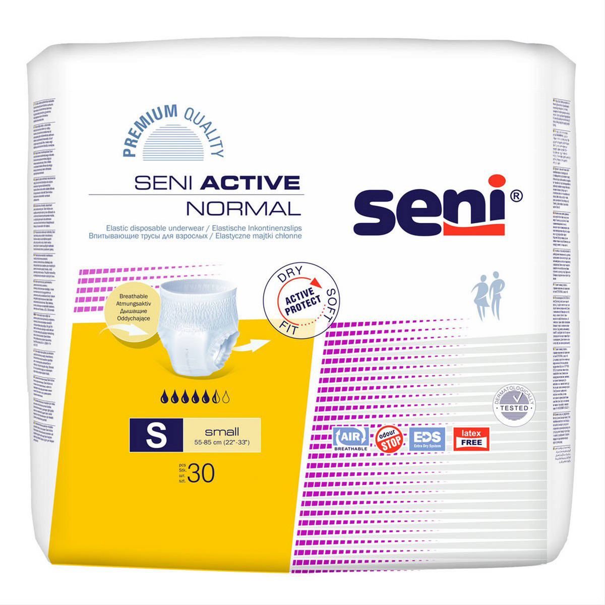 SENI ACTIVE NORMAL SMALL, sauskelnės-kelnaitės, 30 vnt.