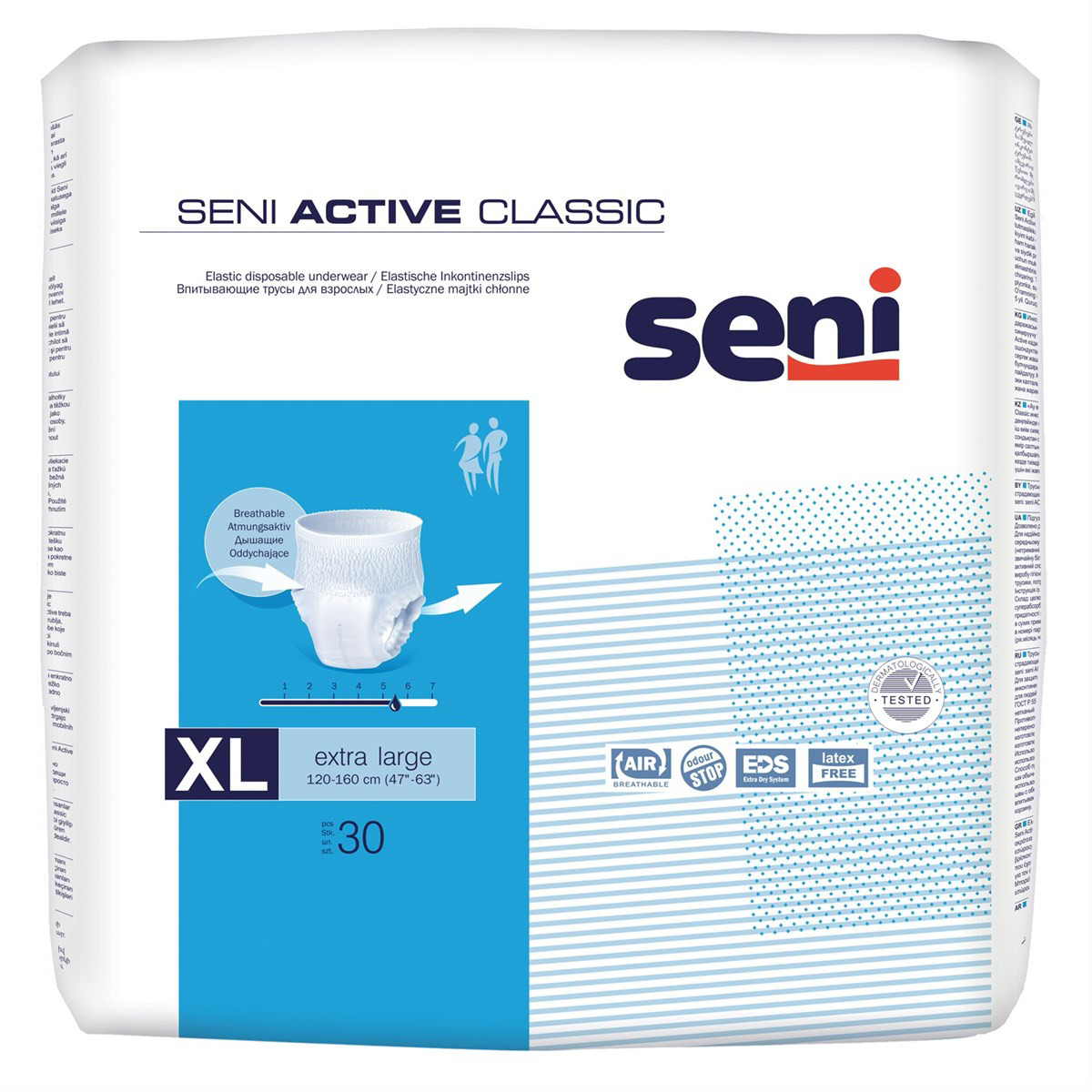 SENI ACTIVE CLASSIC XL, sauskelnės kelnaitės, 30 vnt.