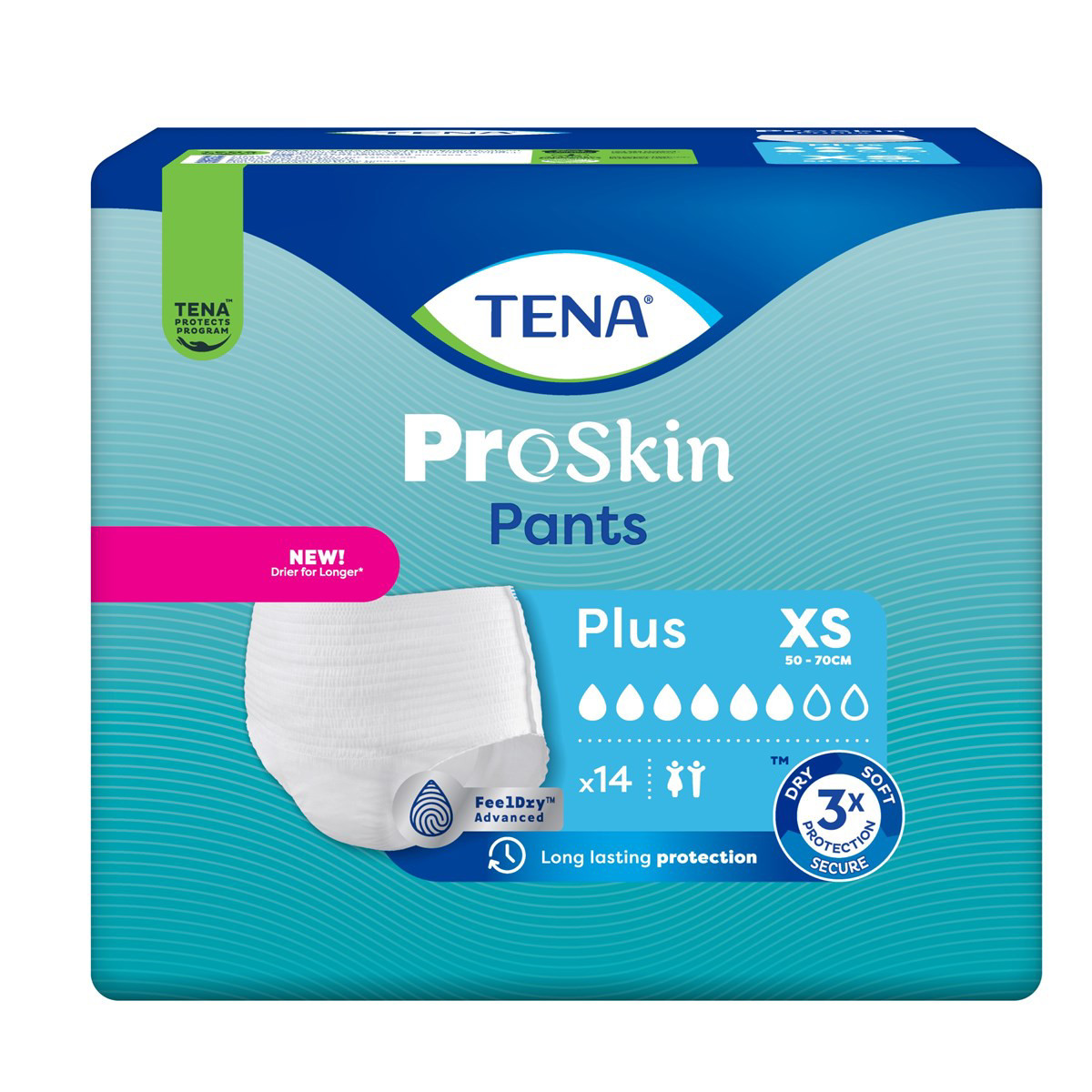 TENA PANTS PLUS, sauskelnės-kelnaitės, XS, 14 vnt.