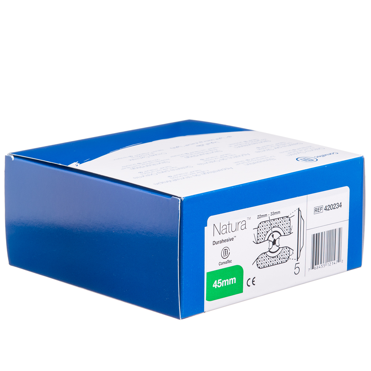 CONVATEC NATURA CONVEX MOLDABLE, išmatų rinktuvų plokštelė, išgaubta, 22 mm - 33 mm, 45 mm, 5 vnt.