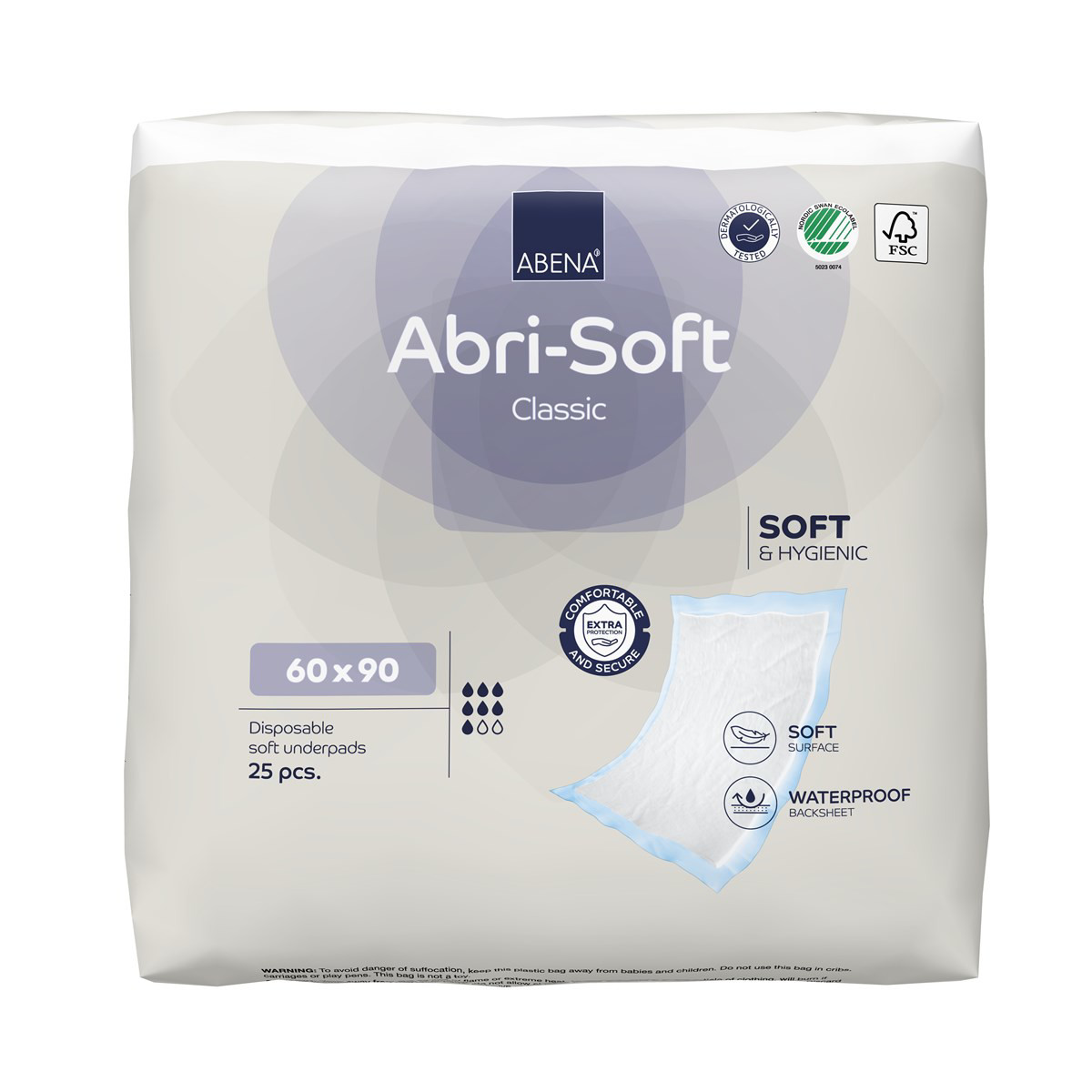 ABRI SOFT CLASSIC, paklotai, 60 x 90 cm, 25 vnt.