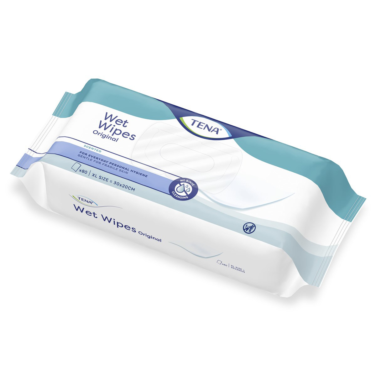TENA WET WIPES ORIGINAL, drėgnosios servetėlės, 80 vnt.