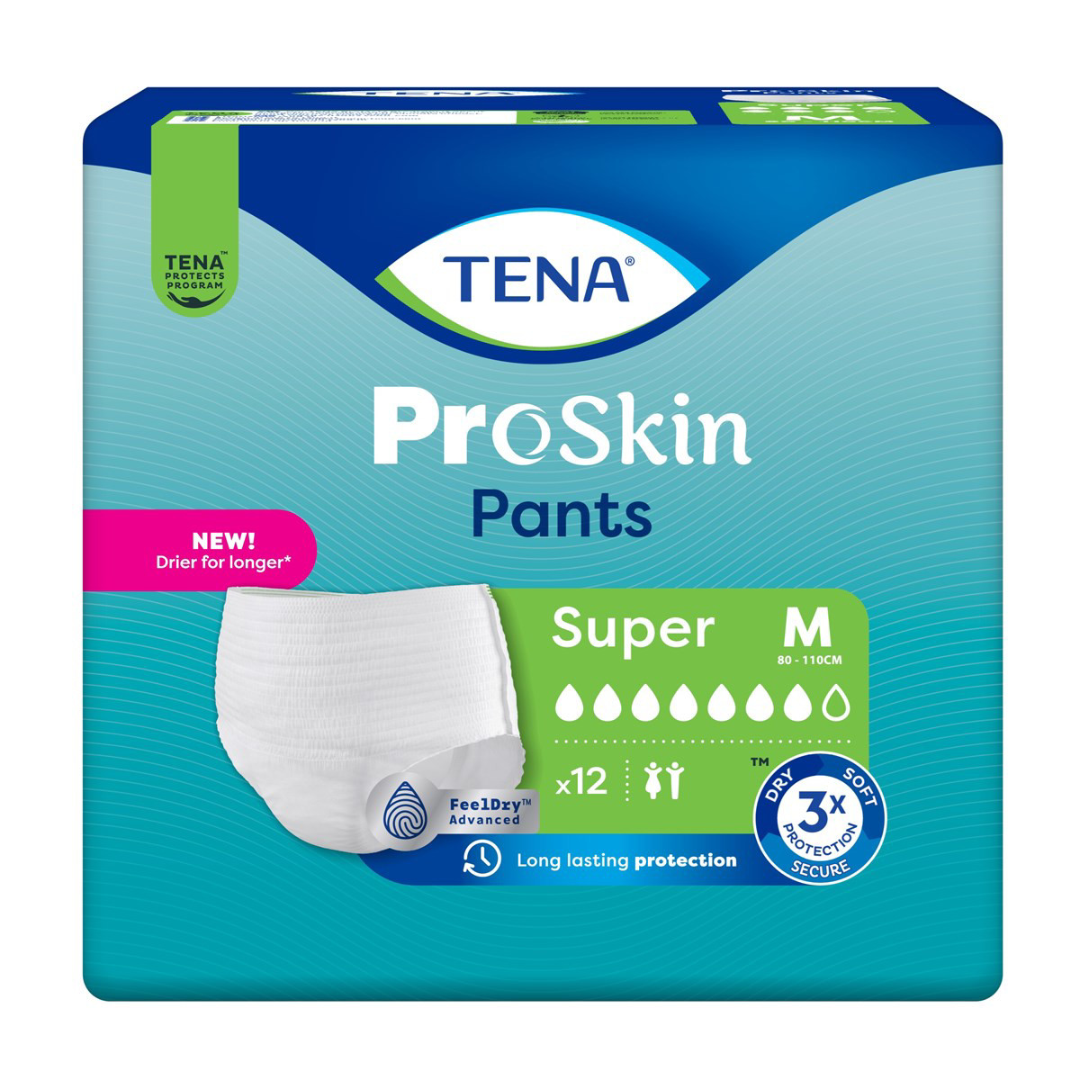 TENA PANTS SUPER, sauskelnės-kelnaitės, M, 12 vnt.