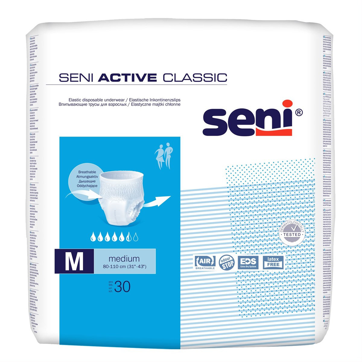 SENI ACTIVE CLASSIC M, sauskelnės-kelnaitės, 30 vnt.
