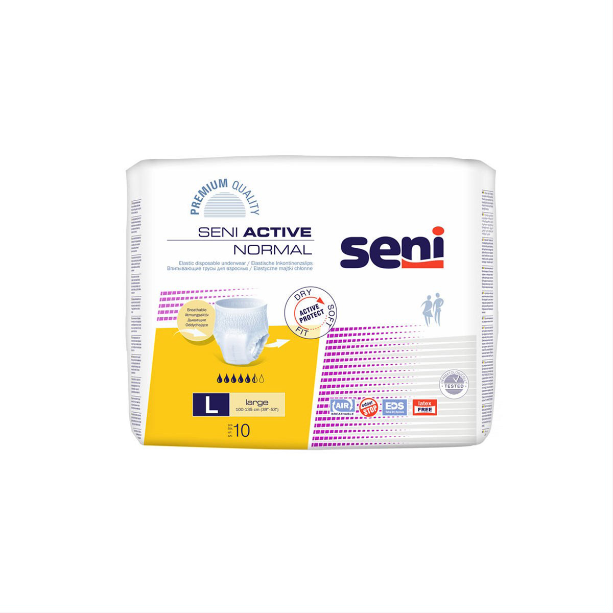 SENI ACTIVE NORMAL LARGE, sauskelnės-kelnaitės, 10 vnt.