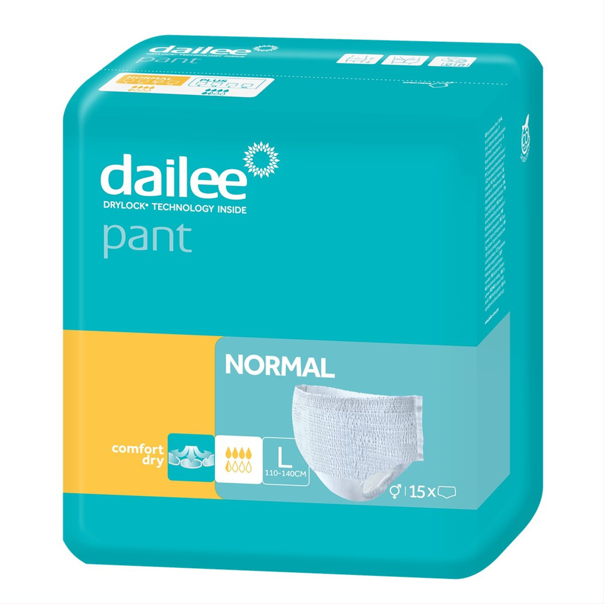 DAILEE PANT PERFORMER NORMAL L, sauskelnės kelnaitės, 15vnt.